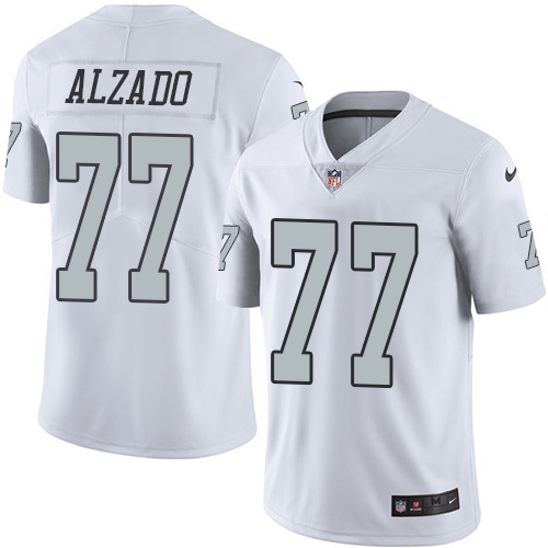 Men's Limited Lyle Alzado Nike Jersey White - #77 Rush NFL Oakland Raiders